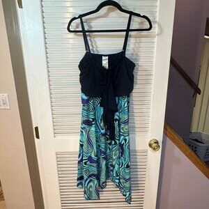 Sunflair Tie-Front Convertible Strap Swim Top / Swim Dress Coverup – US 14